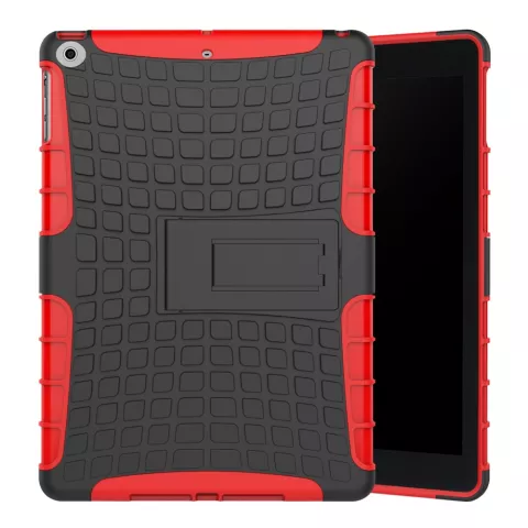 Coque Survivor standard compatible avec iPad 2017 2018 - Rouge Noir