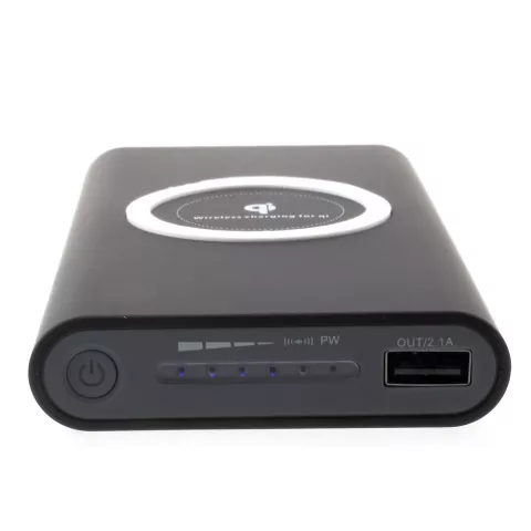 Batterie externe universelle et chargeur sans fil Qi 10 000 mAh - Noir
