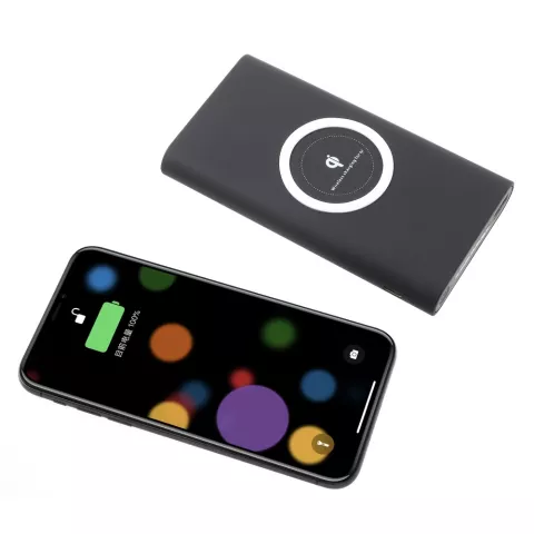 Batterie externe universelle et chargeur sans fil Qi 10 000 mAh - Noir