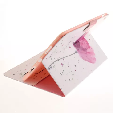 &Eacute;tui pliable rustique &agrave; fleurs compatible avec iPad Air 3 (2019) et &agrave; l&#039;iPad Pro 10,5 pouces - Blanc Rose