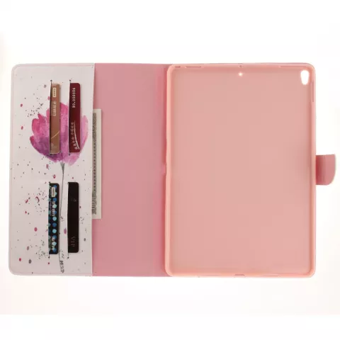 &Eacute;tui pliable rustique &agrave; fleurs compatible avec iPad Air 3 (2019) et &agrave; l&#039;iPad Pro 10,5 pouces - Blanc Rose