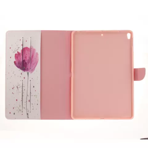 &Eacute;tui pliable rustique &agrave; fleurs compatible avec iPad Air 3 (2019) et &agrave; l&#039;iPad Pro 10,5 pouces - Blanc Rose