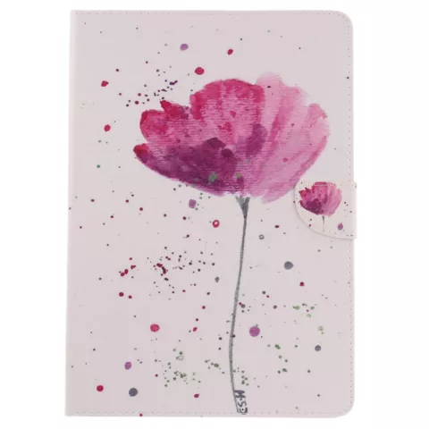 &Eacute;tui pliable rustique &agrave; fleurs compatible avec iPad Air 3 (2019) et &agrave; l&#039;iPad Pro 10,5 pouces - Blanc Rose