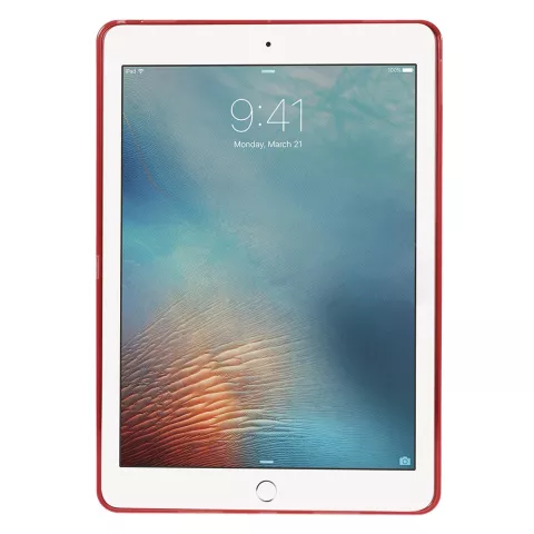 Coque en TPU transparente compatible avec iPad Air 3 (2019) et &agrave; l&#039;iPad Pro 10,5 pouces - Rouge