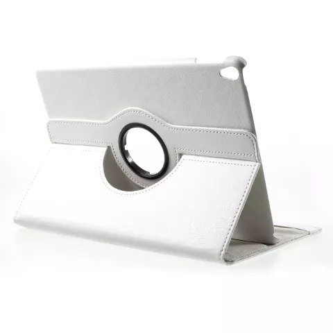 Housse en cuir compatible avec iPad Air 3 (2019) &amp; iPad Pro 10,5 &amp; iPad 10,2 pouces, &eacute;tui rotatif - Blanc