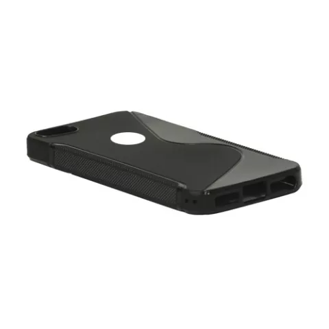 Coque noire compatible avec iPhone 5 5s SE 2016 Coque robuste en TPU Design &eacute;l&eacute;gant