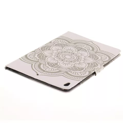 Portefeuille en cuir Mandala compatible avec iPad Air 3 (2019) et &agrave; l&#039;iPad Pro 10,5 pouces - Blanc Standard
