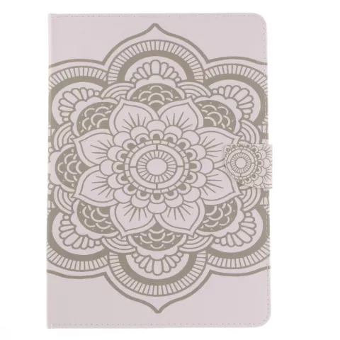 Portefeuille en cuir Mandala compatible avec iPad Air 3 (2019) et &agrave; l&#039;iPad Pro 10,5 pouces - Blanc Standard