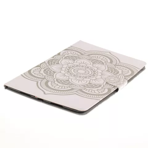 Portefeuille en cuir Mandala compatible avec iPad Air 3 (2019) et &agrave; l&#039;iPad Pro 10,5 pouces - Blanc Standard