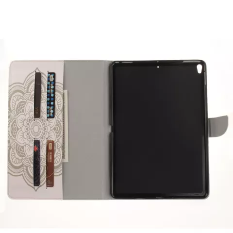 Portefeuille en cuir Mandala compatible avec iPad Air 3 (2019) et &agrave; l&#039;iPad Pro 10,5 pouces - Blanc Standard