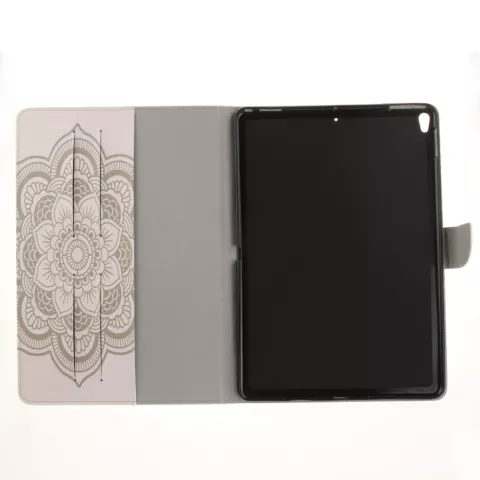 Portefeuille en cuir Mandala compatible avec iPad Air 3 (2019) et &agrave; l&#039;iPad Pro 10,5 pouces - Blanc Standard