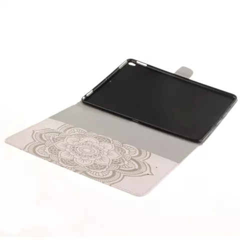 Portefeuille en cuir Mandala compatible avec iPad Air 3 (2019) et &agrave; l&#039;iPad Pro 10,5 pouces - Blanc Standard