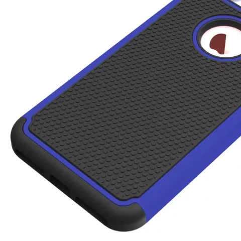 Coque deux pi&egrave;ces hybride en plastique silicone pour iPhone 7 Plus 8 Plus - Bleu Noir