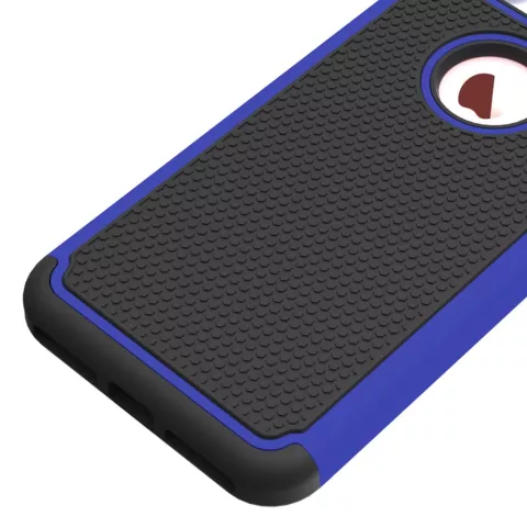 Studs hybride Silicone compatible avec iPhone 7 Plus 8 Plus Coque en plastique en deux parties - Bleu Noir