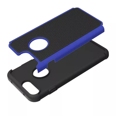 Coque deux pi&egrave;ces hybride en plastique silicone pour iPhone 7 Plus 8 Plus - Bleu Noir