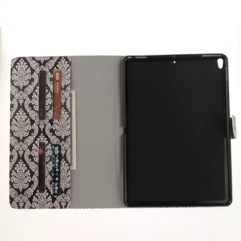 &Eacute;tui et housse en cuir pour iPad Air 3 (2019) et iPad Pro 10,5 pouces (2017) Damas - Noir Blanc