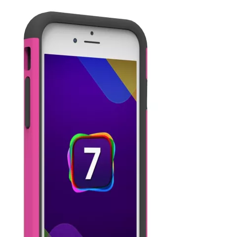 Coque en plastique silicone en deux parties adapt&eacute;e aux goujons iPhone 7 8 - Rose Noir