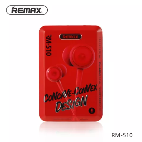 Remax RM-510 &Eacute;couteurs intra-auriculaires 3,5 mm avec fil - Micro rouge