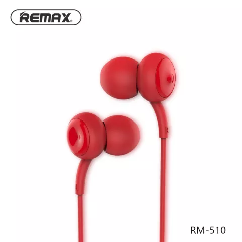 Remax RM-510 &Eacute;couteurs intra-auriculaires filaires 3,5 mm - Micro rouge