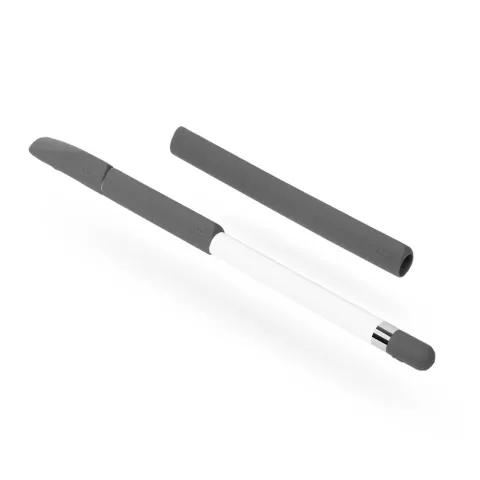 Poign&eacute;e antid&eacute;rapante en silicone compatible avec Apple Pencil 4 pi&egrave;ces Protection suppl&eacute;mentaire - Gris