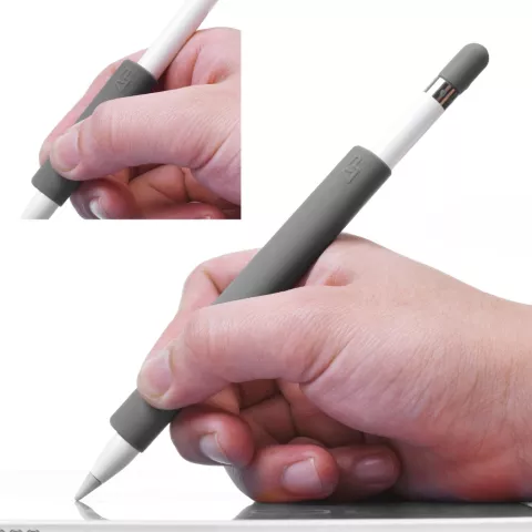 Poign&eacute;e antid&eacute;rapante en silicone pour Apple Pencil 4 pi&egrave;ces de protection suppl&eacute;mentaire - Gris