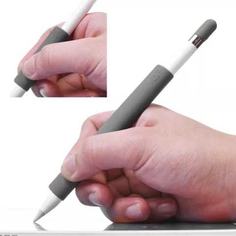 Poign&eacute;e antid&eacute;rapante en silicone compatible avec Apple Pencil 4 pi&egrave;ces Protection suppl&eacute;mentaire - Gris