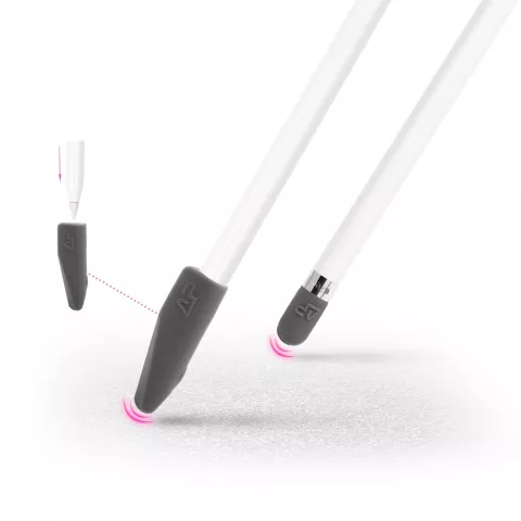 Poign&eacute;e antid&eacute;rapante en silicone compatible avec Apple Pencil 4 pi&egrave;ces Protection suppl&eacute;mentaire - Gris