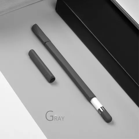 Poign&eacute;e antid&eacute;rapante en silicone compatible avec Apple Pencil 4 pi&egrave;ces Protection suppl&eacute;mentaire - Gris