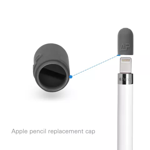 Poign&eacute;e antid&eacute;rapante en silicone compatible avec Apple Pencil 4 pi&egrave;ces Protection suppl&eacute;mentaire - Gris