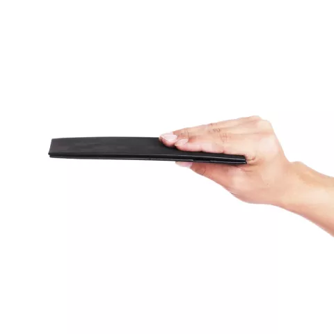 Pochette portefeuille universelle en cuir v&eacute;g&eacute;talien pour smartphone avec poche pour t&eacute;l&eacute;phone - Noir