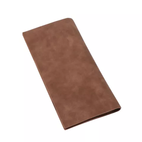 Pochette portefeuille universelle en cuir v&eacute;g&eacute;talien pour smartphone avec poche pour t&eacute;l&eacute;phone - Marron