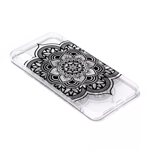 Coque Transparente Fleur de Lotus TPU iPhone XR - Noire
