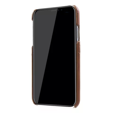 Etui en cuir pour iPhone XR - Marron