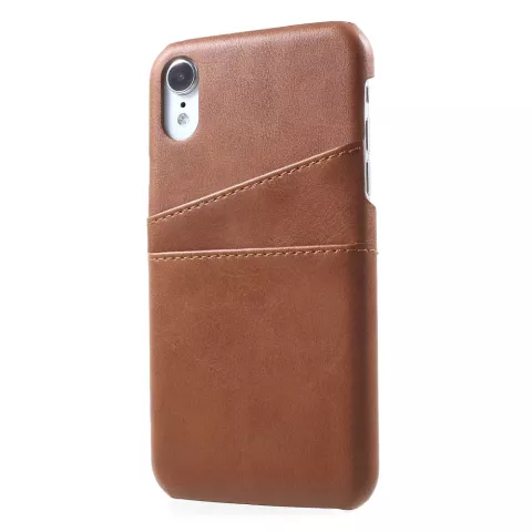 &Eacute;tui portefeuille pour cartes Duo Cardslot compatible avec iPhone XR - Marron