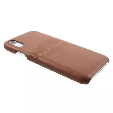 Etui en cuir pour iPhone XR - Marron