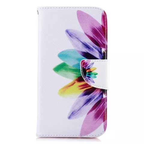 Biblioth&egrave;que Portefeuille Flower Case Portefeuille compatible avec iPhone XR - Blanc Rose