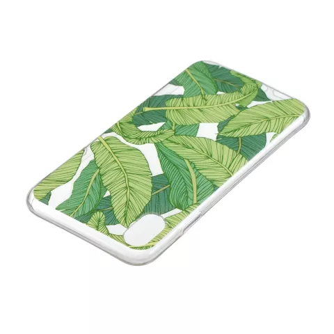 Coque Transparente en TPU Feuilles compatible avec iPhone XR - Vert