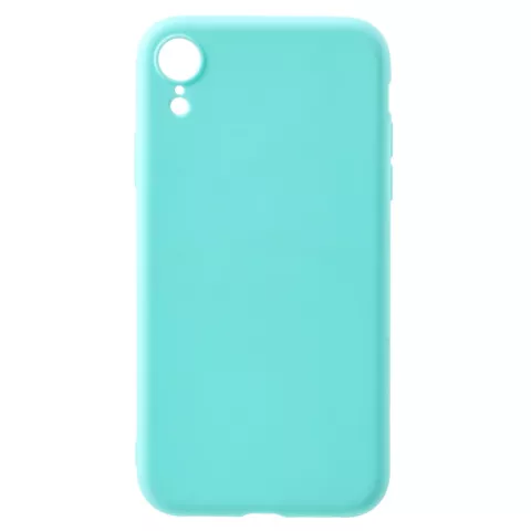 Tapis de coque en TPU flexible compatible avec iPhone XR - Cyan