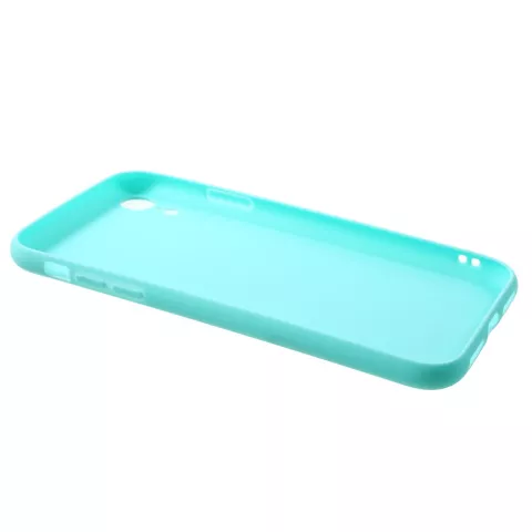 Tapis de coque en TPU flexible compatible avec iPhone XR - Cyan
