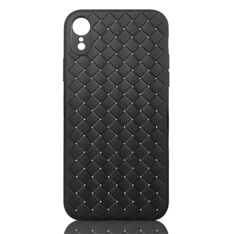 Coque iPhone XR en TPU Textur&eacute; - Noire