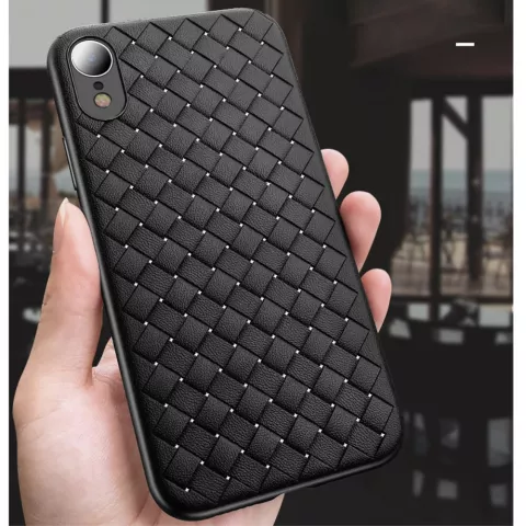 Coque en TPU tiss&eacute; compatible avec iPhone XR - Noir