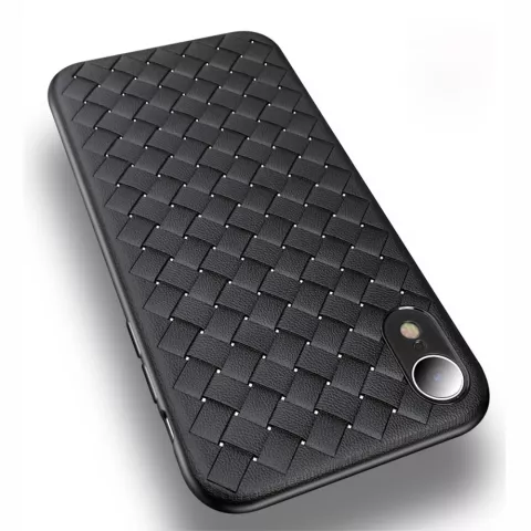 Coque iPhone XR en TPU Textur&eacute; - Noire