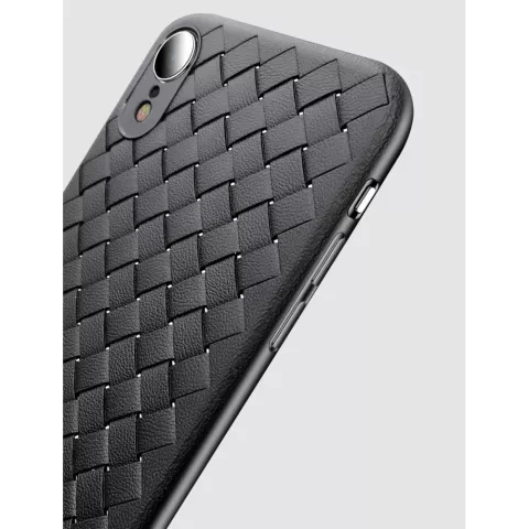 Coque en TPU tiss&eacute; compatible avec iPhone XR - Noir