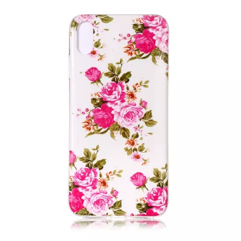 Coque Rose en TPU Glow In The Dark compatible avec iPhone XR - Blanc Rose