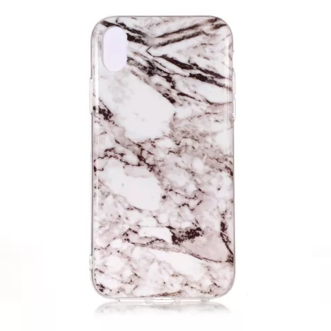 Coque en TPU gris marbr&eacute; compatible avec iPhone XR Case - Gris