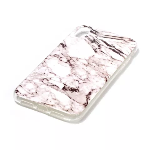 Coque en TPU gris marbr&eacute; compatible avec iPhone XR Case - Gris