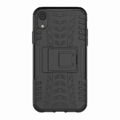 &Eacute;tui antichoc de pneu de voiture TPU iPhone XR avec standard - Noir