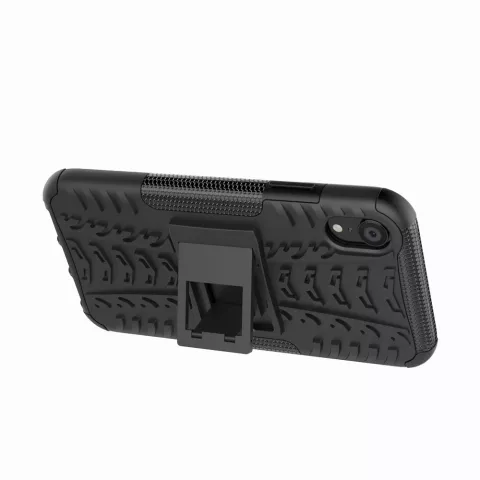 &Eacute;tui antichoc de pneu de voiture TPU iPhone XR avec standard - Noir