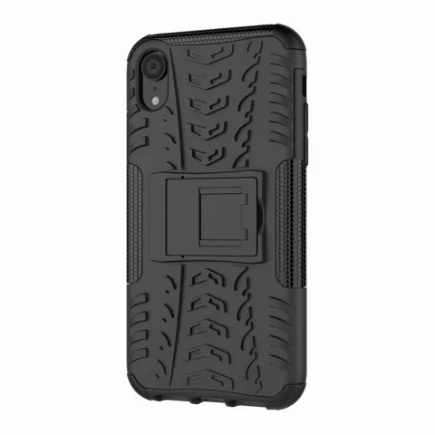 &Eacute;tui antichoc de pneu de voiture TPU iPhone XR avec standard - Noir