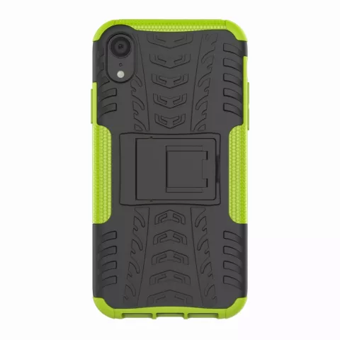 &Eacute;tui De Pneu De Voiture TPU Antichoc &eacute;tui compatible avec iPhone XR Avec Support - Vert